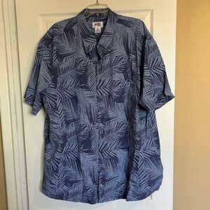 Harbor Bay men’s blue tropical short sleeve button down shirt size 3XL